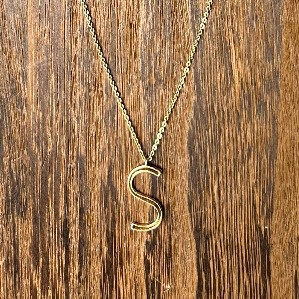 14K Gold Dipped Wire “S” Initial Necklace